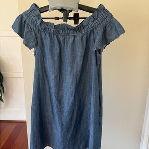 Chambray Off-Shoulder Dress
